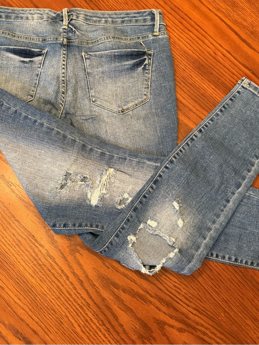 New Women's Light Blue Distressed Skinny Jeans Denim Legging lllZ